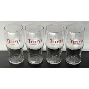 Beautiful set of 4 Tetley's English Ale Beer Glasses